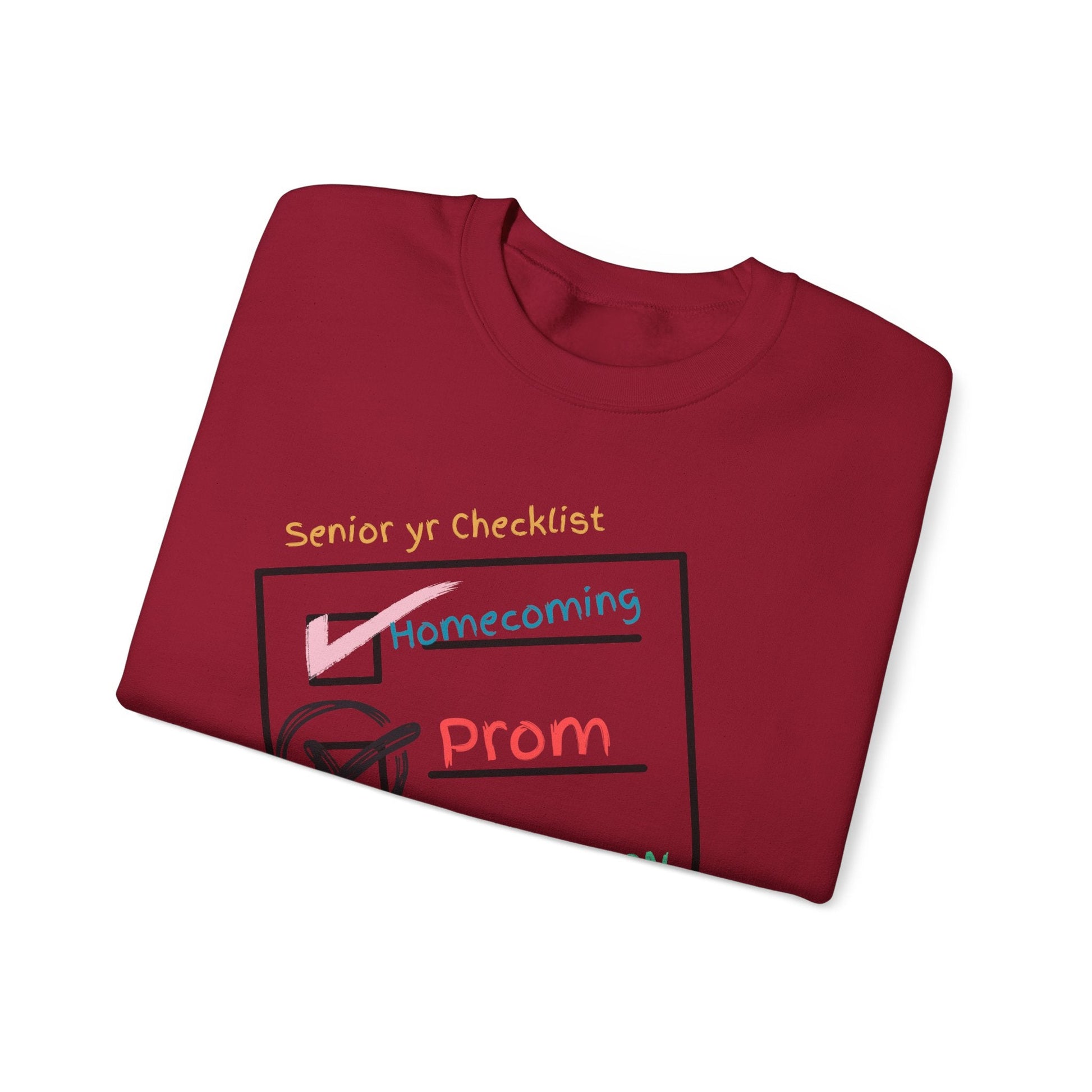 Senior Year Checklist Crewneck Sweatshirt - Perfect for Graduation and Prom Celebrations - Ormond Beach Boutique