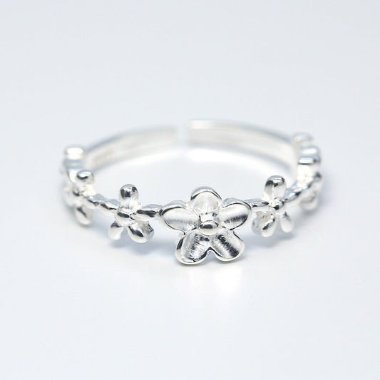 Silver Ring Little Flower Adjustable Opening - Ormond Beach Boutique