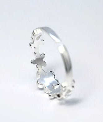 Silver Ring Little Flower Adjustable Opening - Ormond Beach Boutique