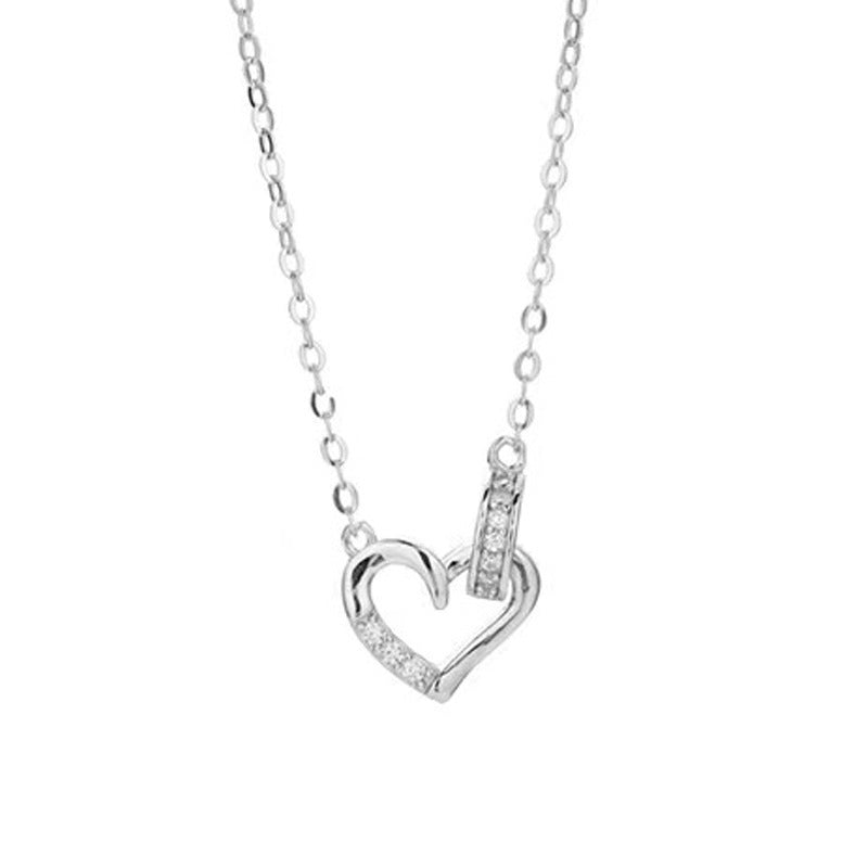 Silver Sweet Special - interest Design Diamond Love Necklace - Ormond Beach Boutique