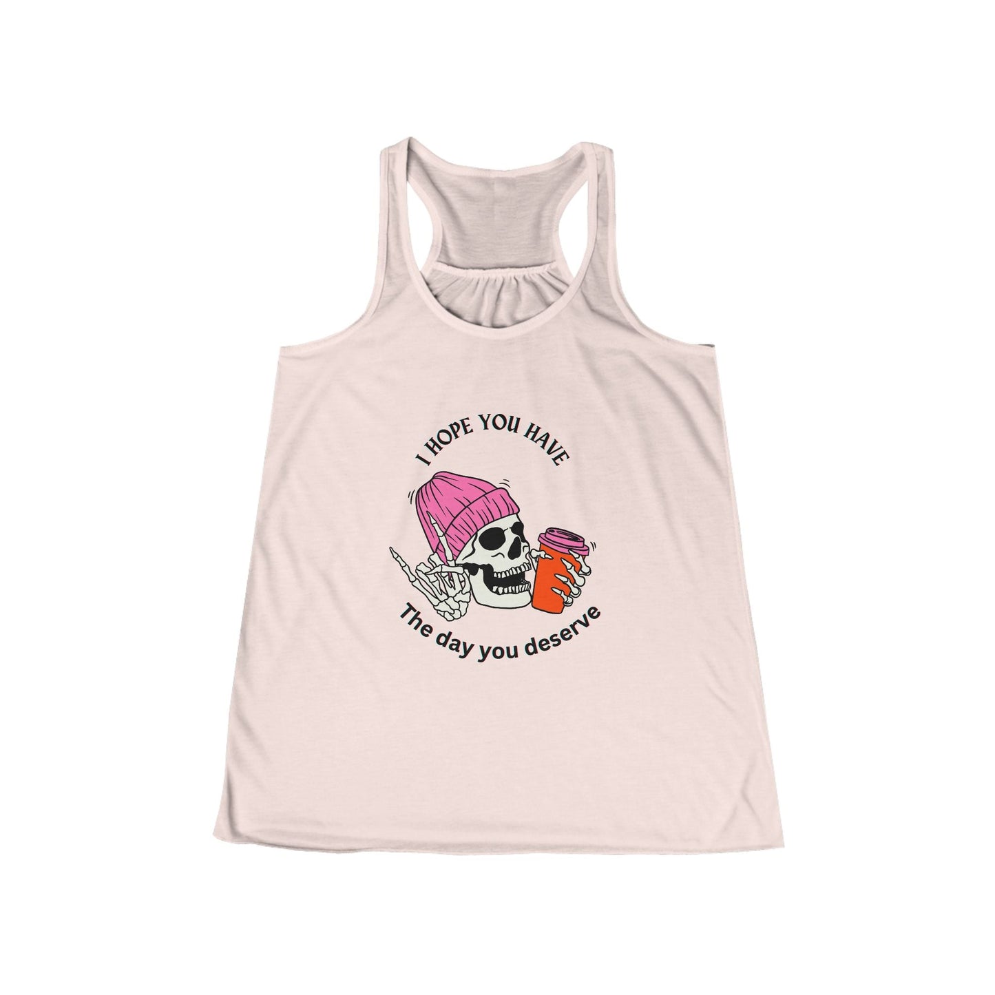 Skull & Coffee Inspirational Flowy Racerback Tank for Women - Ormond Beach Boutique