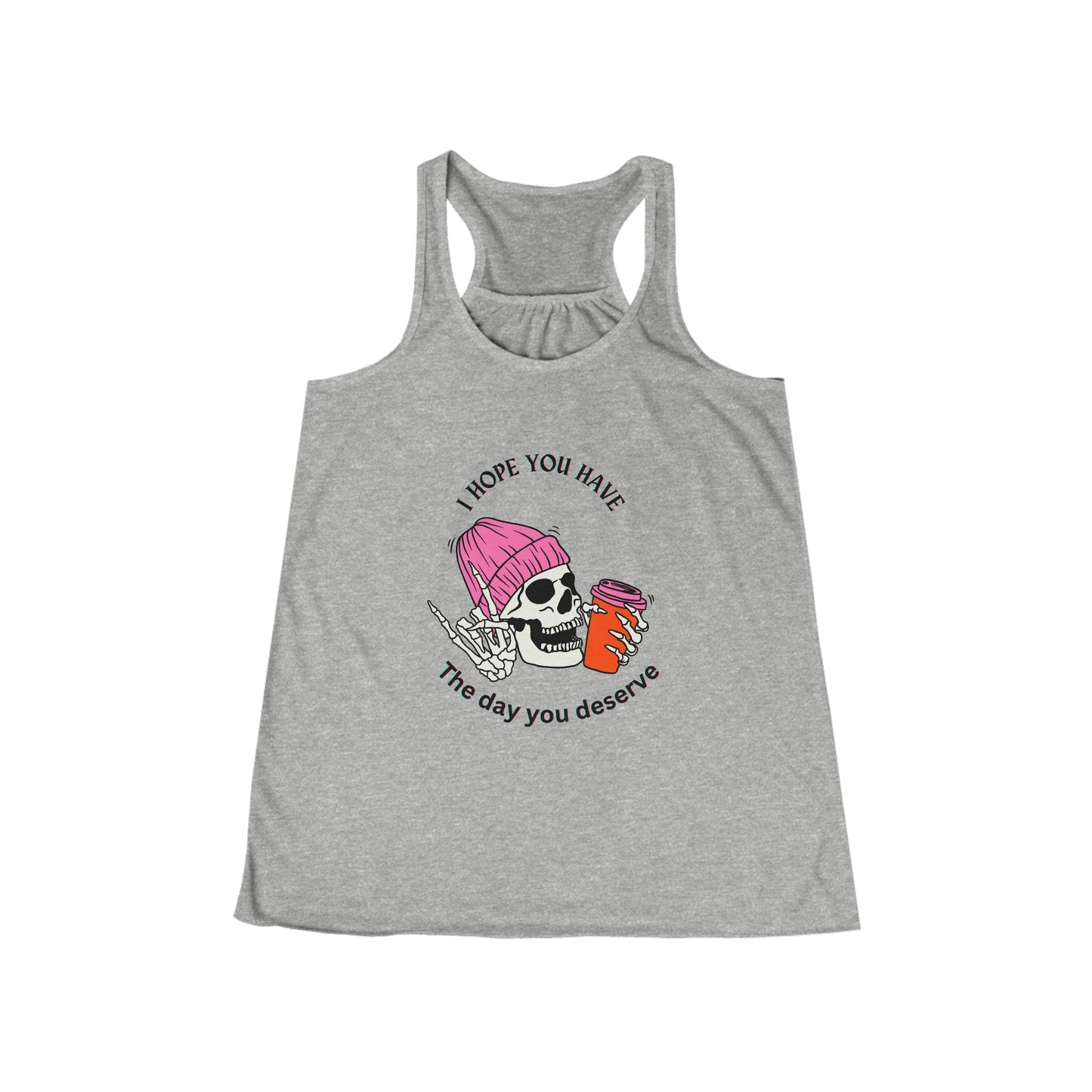 Skull & Coffee Inspirational Flowy Racerback Tank for Women - Ormond Beach Boutique