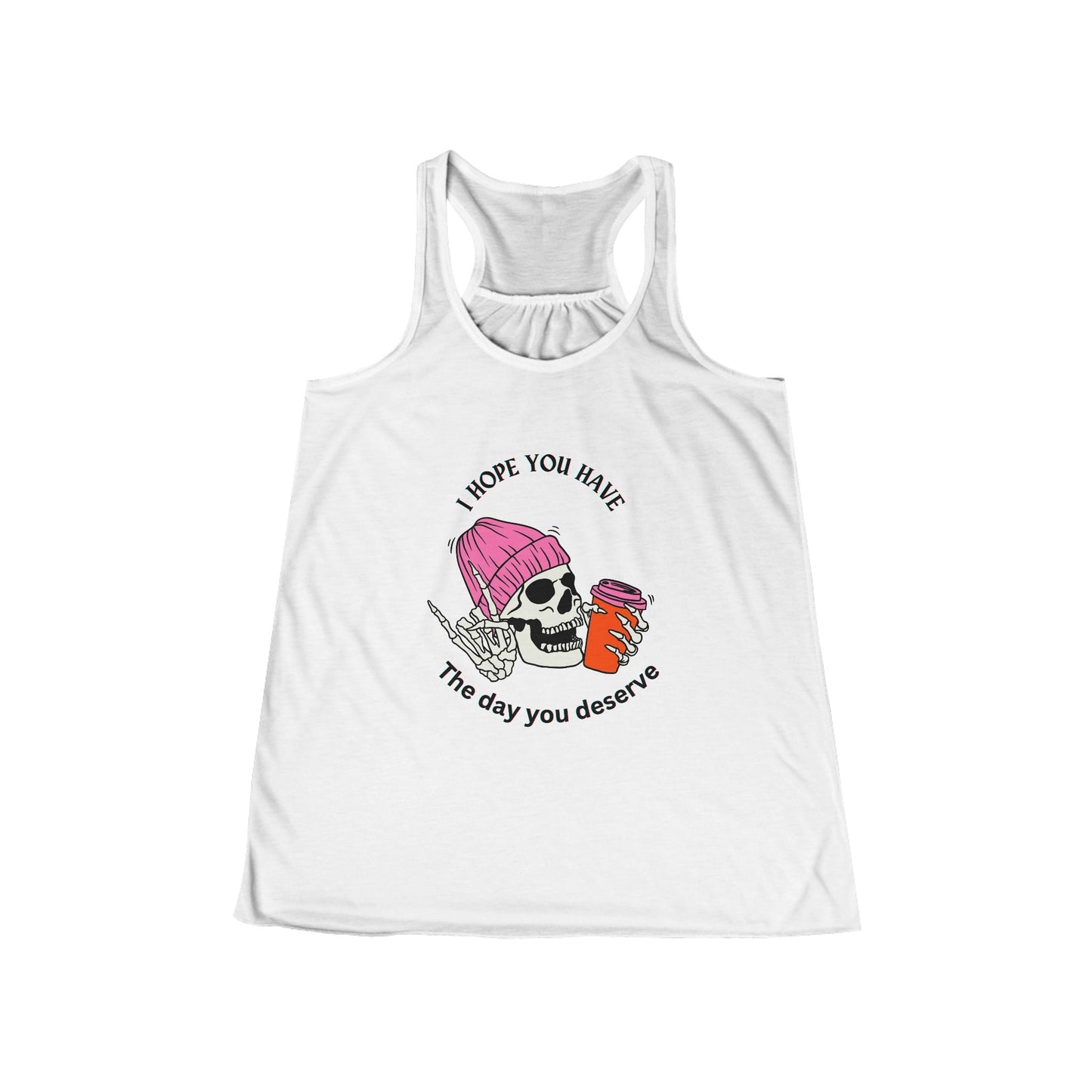 Skull & Coffee Inspirational Flowy Racerback Tank for Women - Ormond Beach Boutique