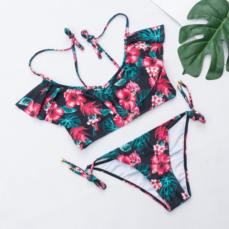 Split swimsuit sexy bikini print swimsuit - Ormond Beach Boutique