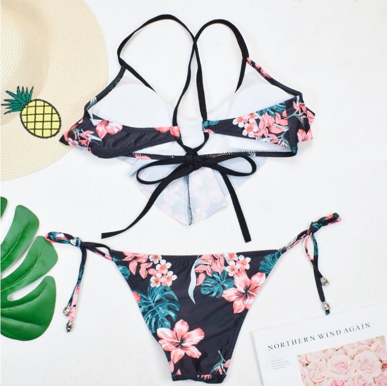 Split swimsuit sexy bikini print swimsuit - Ormond Beach Boutique