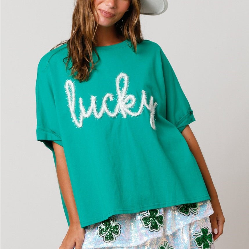 St Patrick Sequined Top Loose T-shirt For Women - Ormond Beach Boutique