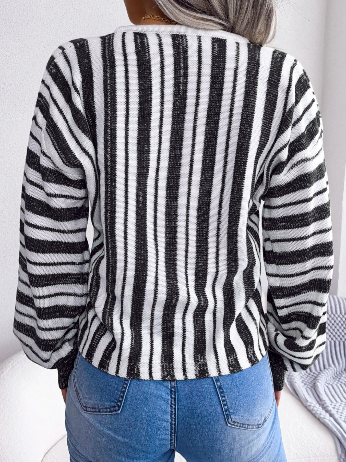 Striped Lace - Up Long Sleeve Sweater - Ormond Beach BoutiqueTrendsiOrmond Beach Boutiquec2e2ad6b - ef17 - 4ac0 - b671 - eda4ac0a1880 - Max100100301465935100100301465935BlackS