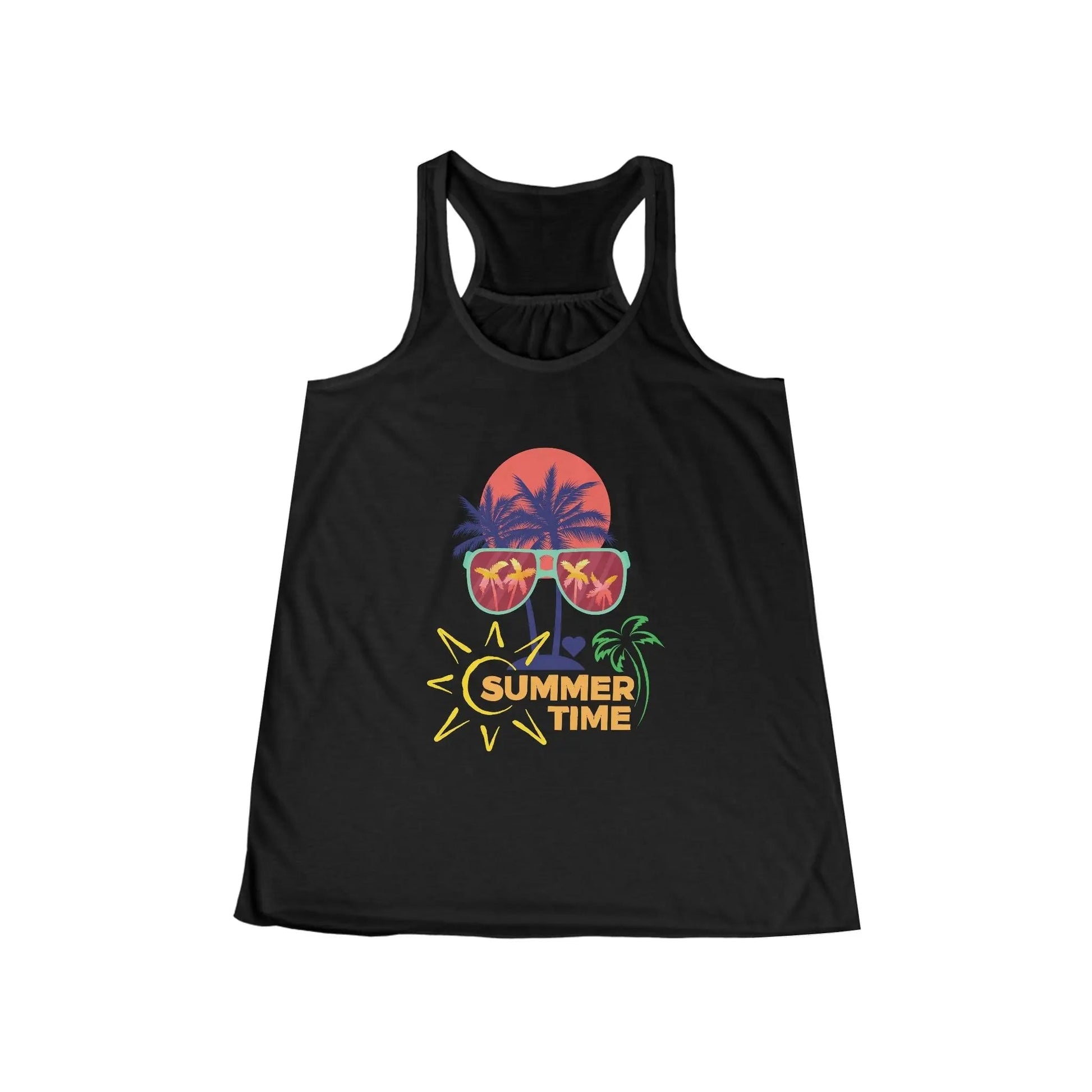 Summer Vibes Flowy Racerback Tank - Perfect for Beach Days and Casual Outings - Ormond Beach Boutique