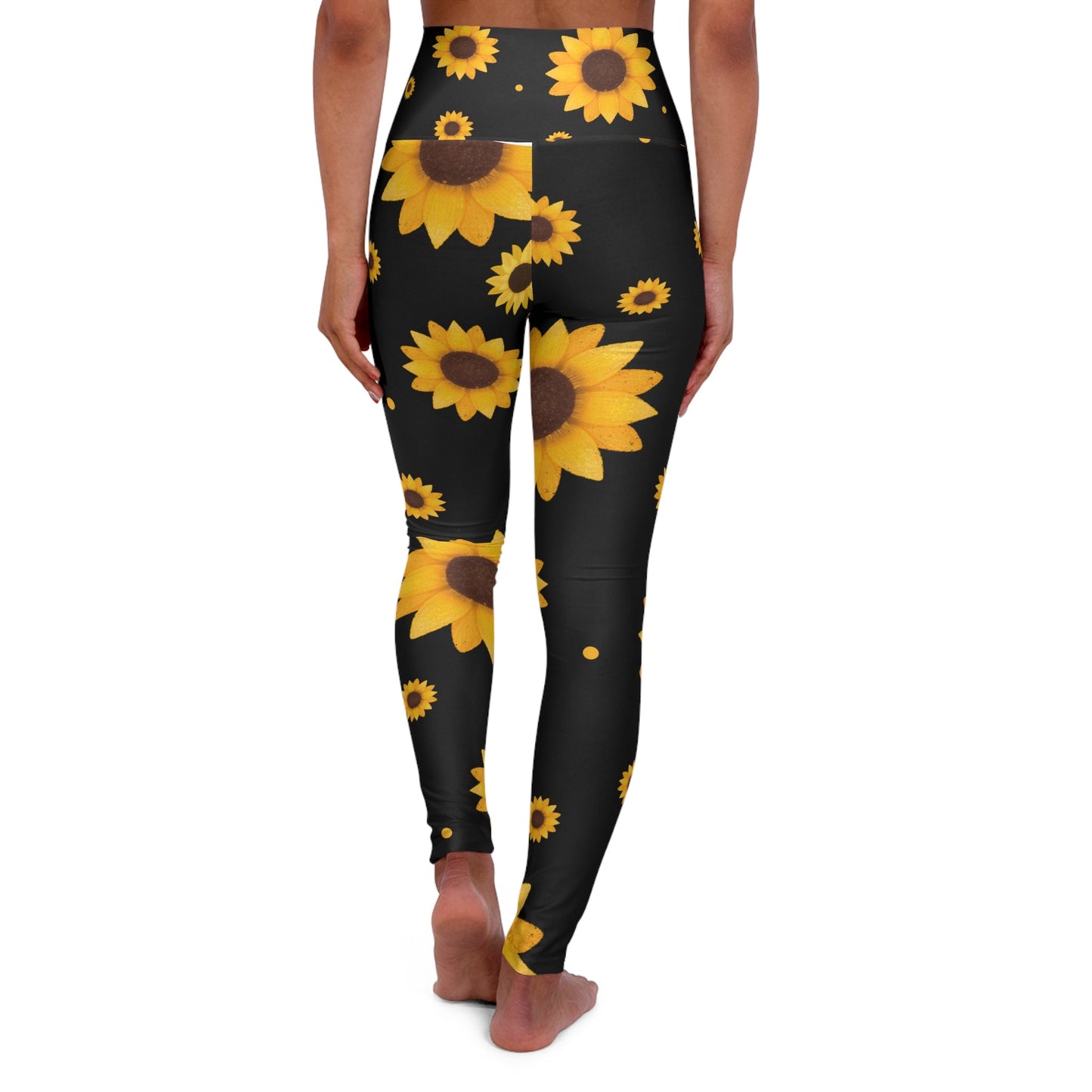 Sunflower High Waisted Yoga Leggings - Comfortable Activewear for Fitness Enthusiasts - Ormond Beach Boutique