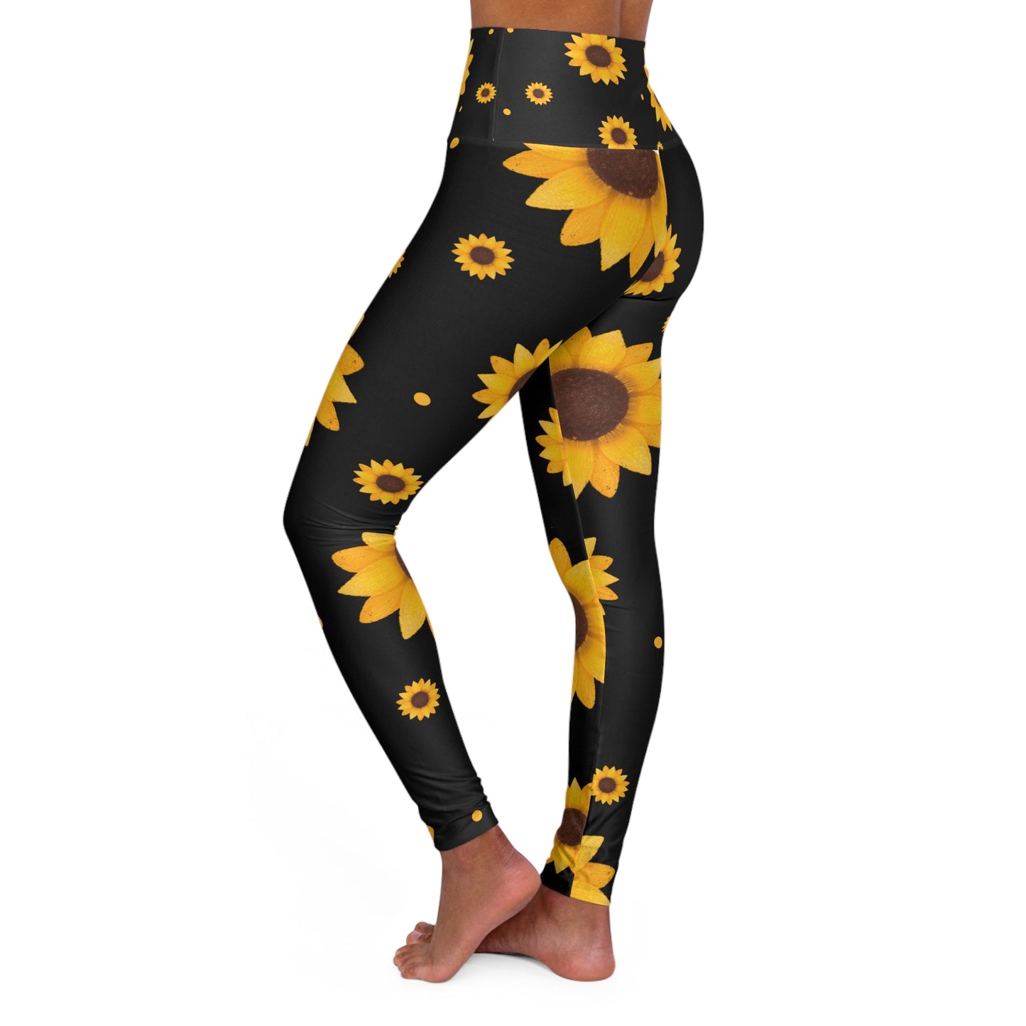 Sunflower High Waisted Yoga Leggings - Comfortable Activewear for Fitness Enthusiasts - Ormond Beach Boutique