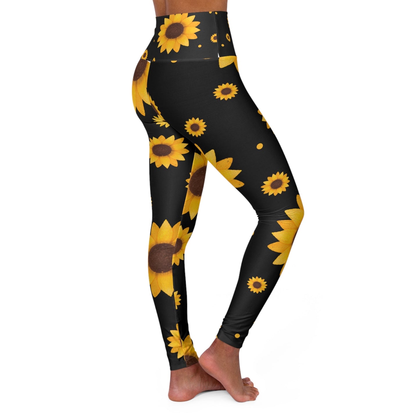 Sunflower High Waisted Yoga Leggings - Comfortable Activewear for Fitness Enthusiasts - Ormond Beach Boutique