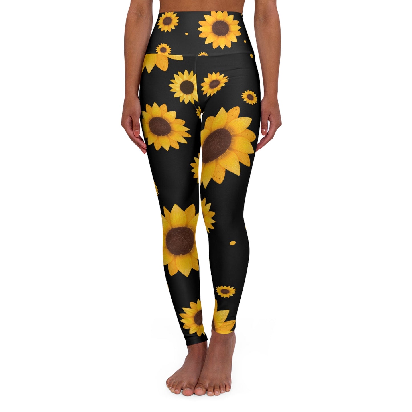 Sunflower High Waisted Yoga Leggings - Comfortable Activewear for Fitness Enthusiasts - Ormond Beach Boutique