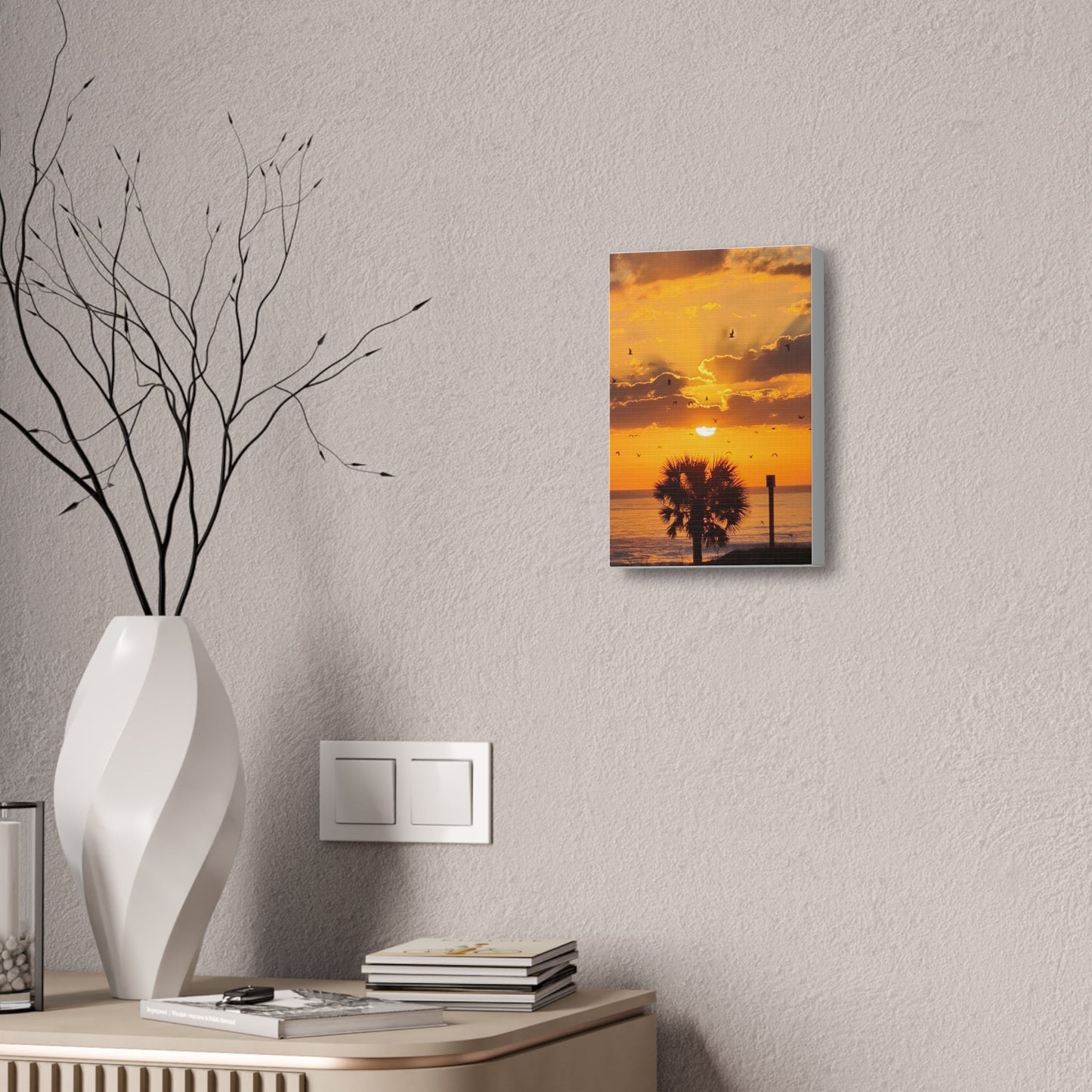 Sunset Canvas Wall Art – Vibrant Tropical Landscape - Ormond Beach Boutique