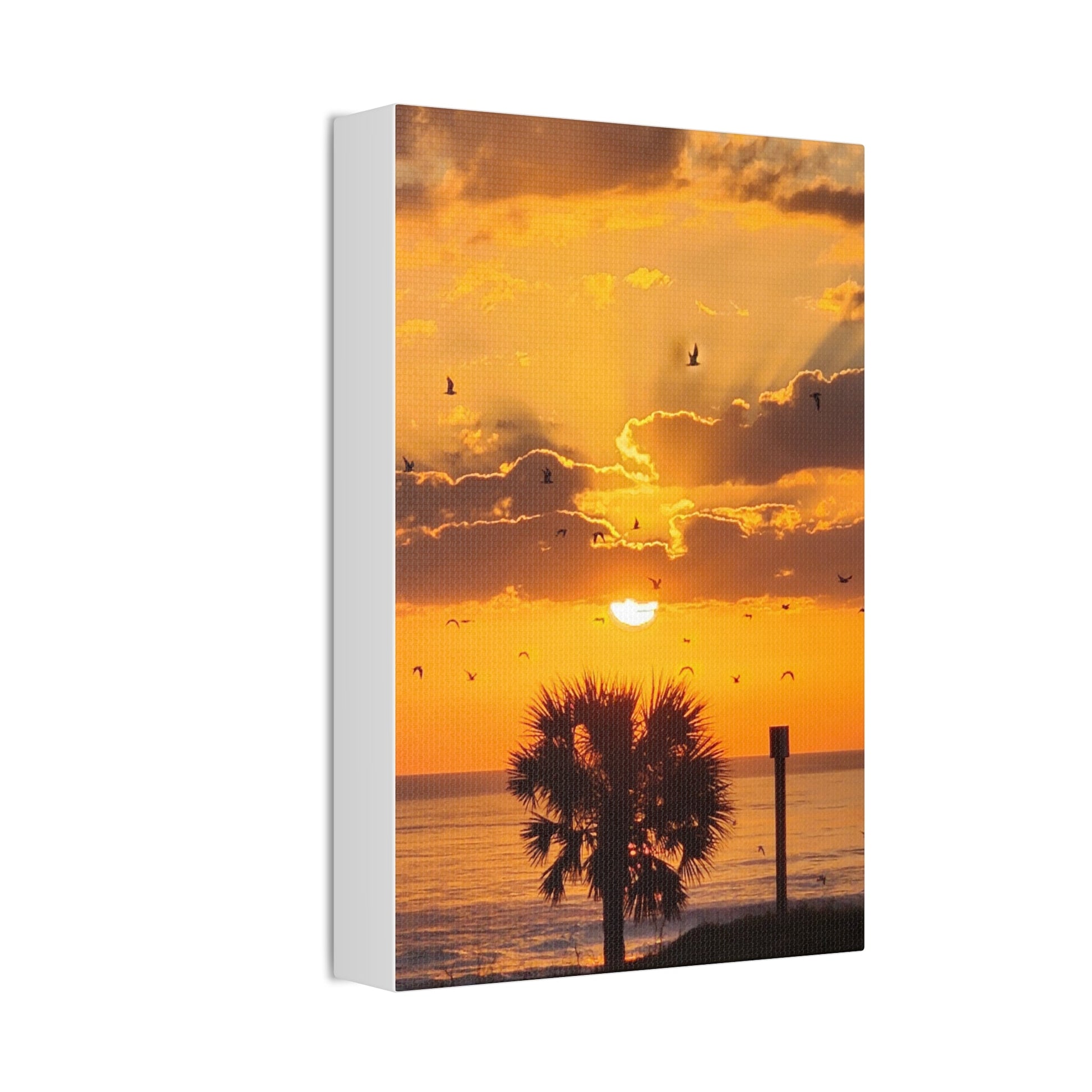 Sunset Canvas Wall Art – Vibrant Tropical Landscape - Ormond Beach Boutique