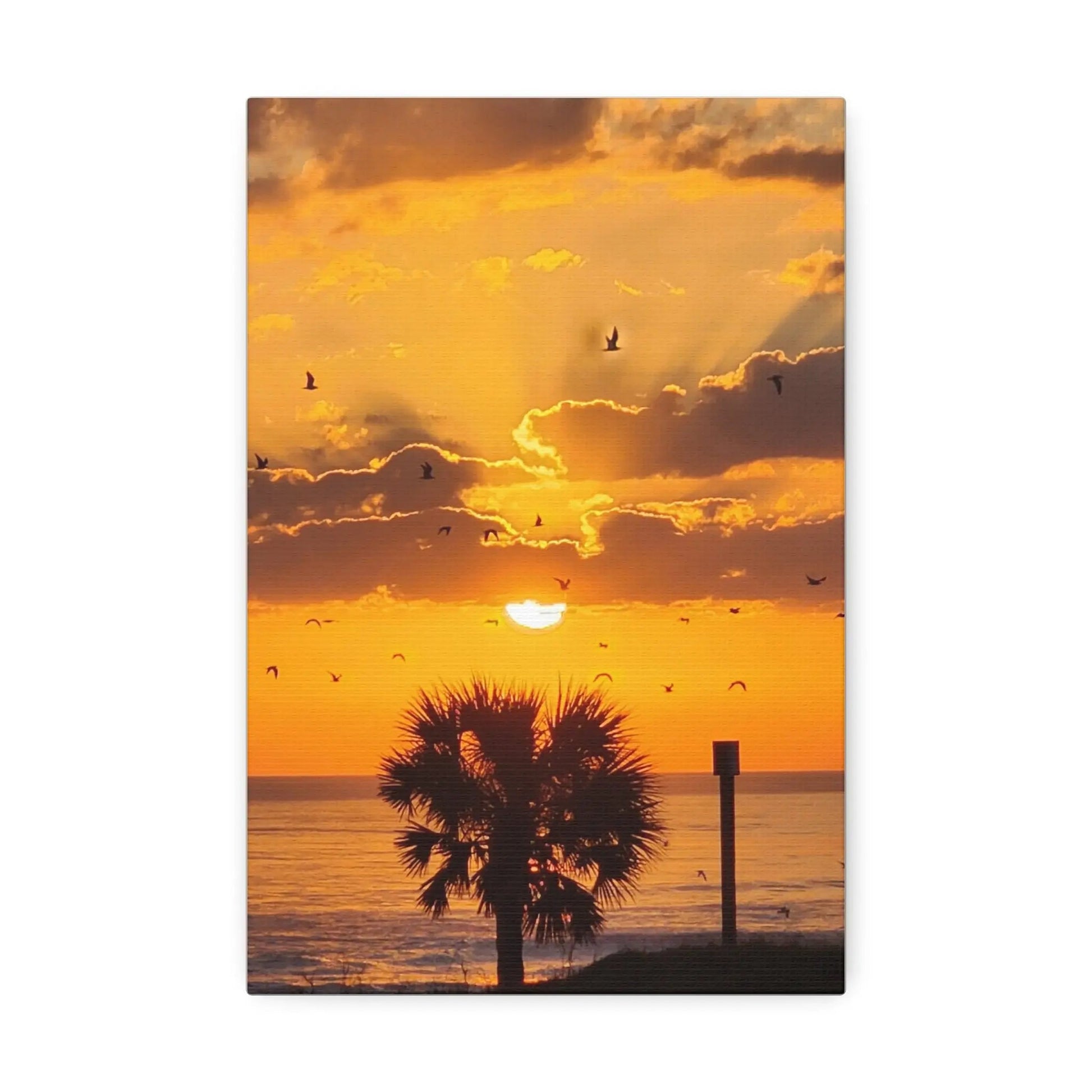 Sunset Canvas Wall Art – Vibrant Tropical Landscape - Ormond Beach Boutique