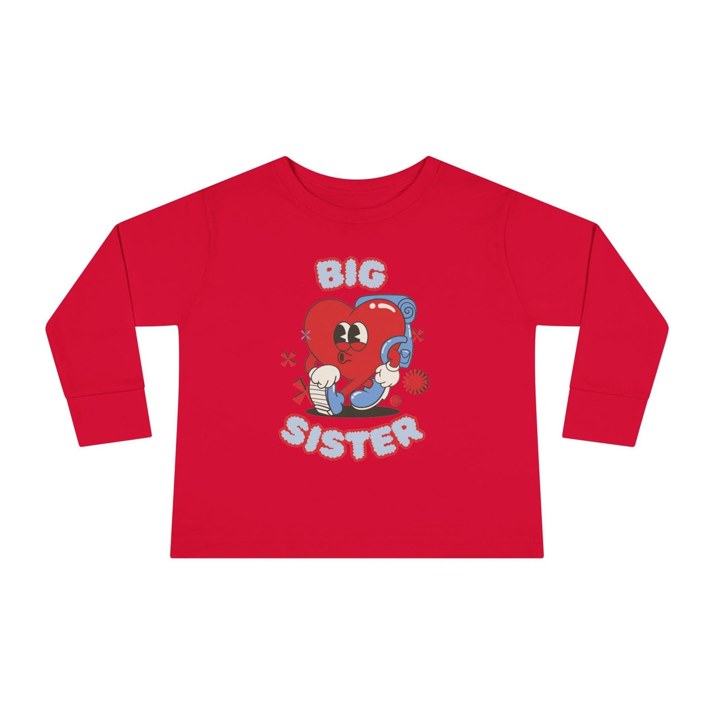 Toddler Long Sleeve Tee - Cute 'Big Sister' Design for Kids - Ormond Beach Boutique