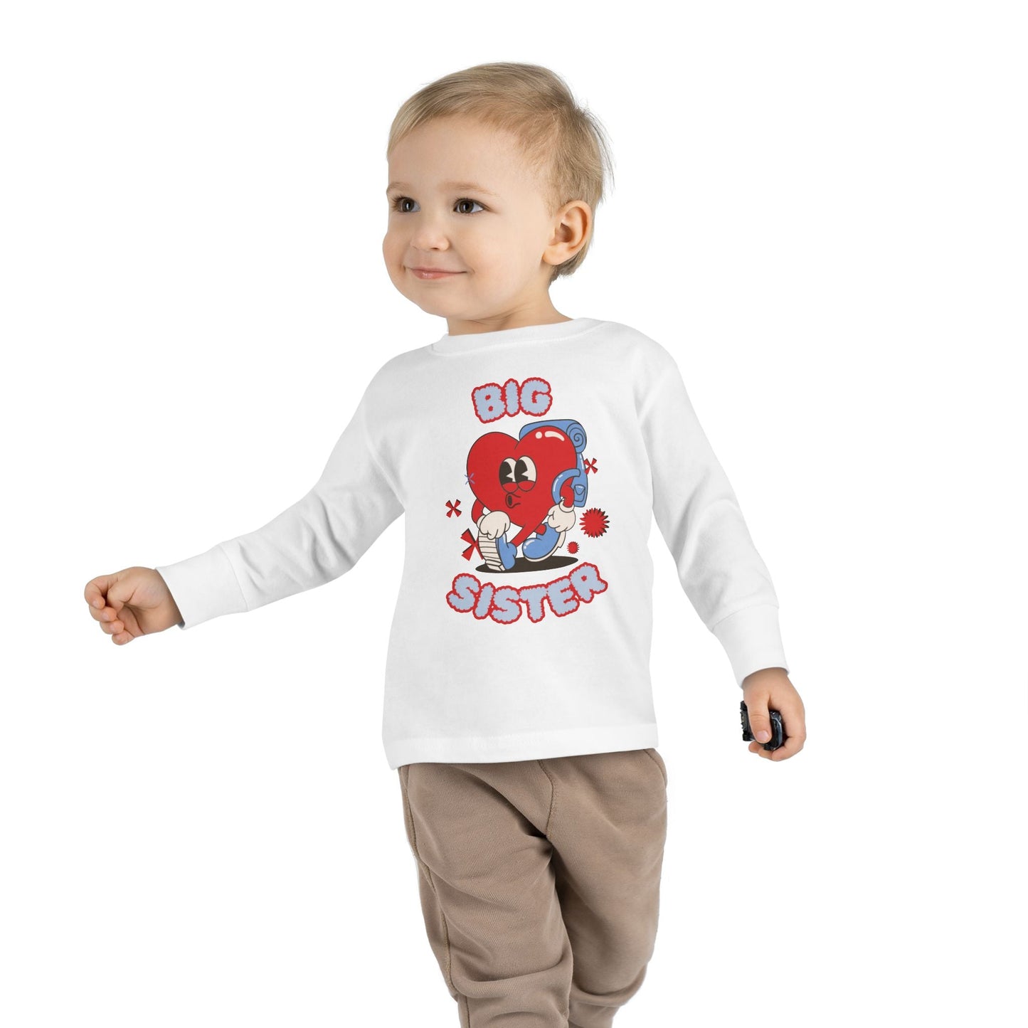 Toddler Long Sleeve Tee - Cute 'Big Sister' Design for Kids - Ormond Beach Boutique