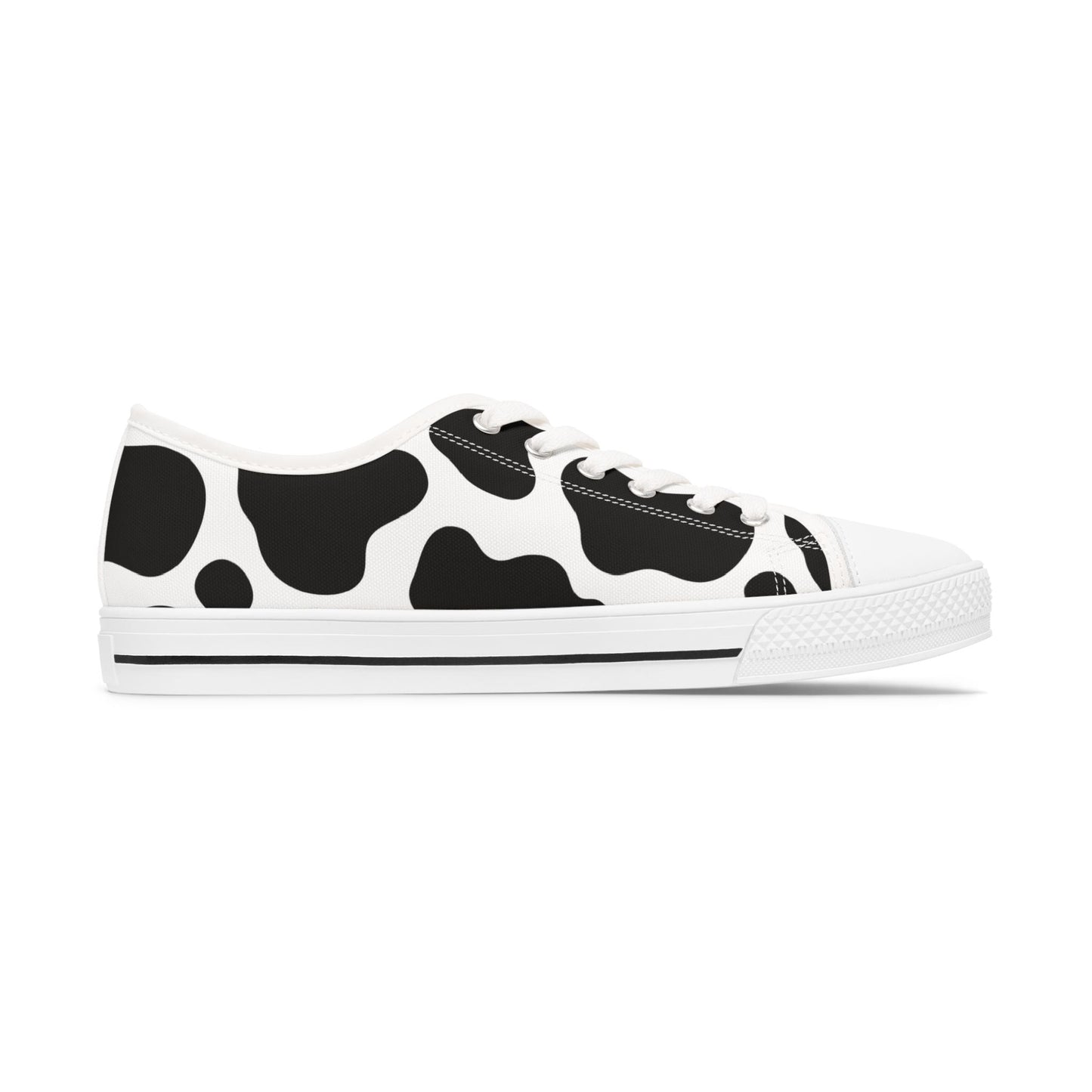 Trendy Cow Print Low Top Sneakers for Women - Casual Footwear - Ormond Beach Boutique