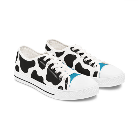 Trendy Cow Print Low Top Sneakers for Women - Casual Footwear - Ormond Beach Boutique