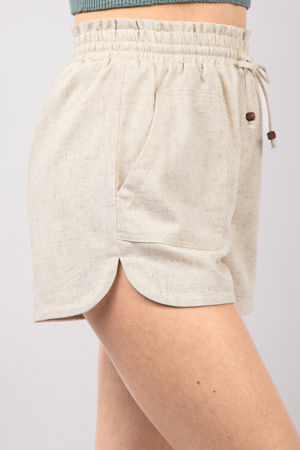 VERY J Drawstring Elastic Waist Linen Shorts - Ormond Beach Boutique