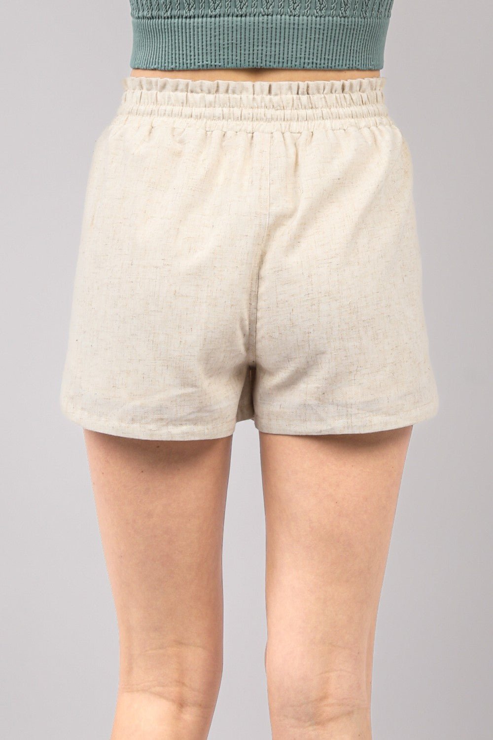 VERY J Drawstring Elastic Waist Linen Shorts - Ormond Beach Boutique