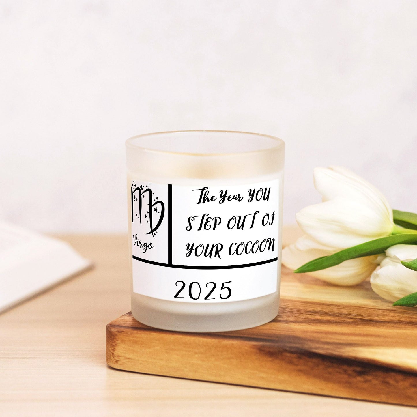 Virgo Candle Frosted Glass (Hand Poured 11 oz) - Ormond Beach Boutique